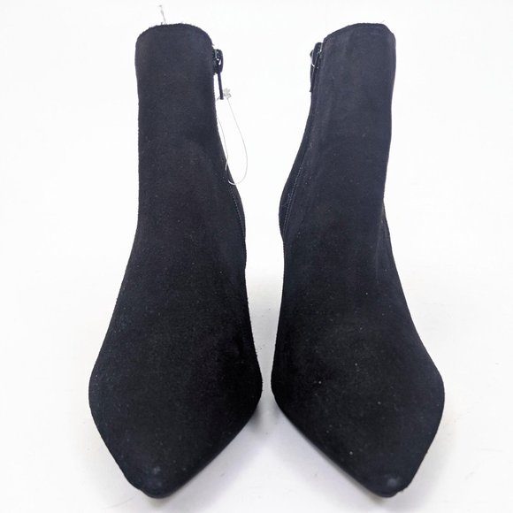 Kensie Lyden Suede Leather Ankle Booties 10 Black - Picture 2 of 10